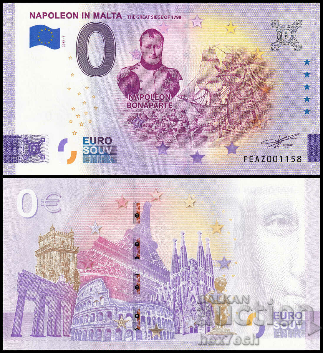 ❤️ ⭐ Malta 2023 0 euro Napoleon în Malta UNC nou ⭐ ❤️