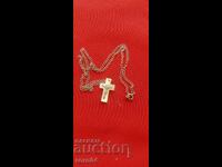 SILVER CHAIN WITH MOTHER OF PEARL CROSS