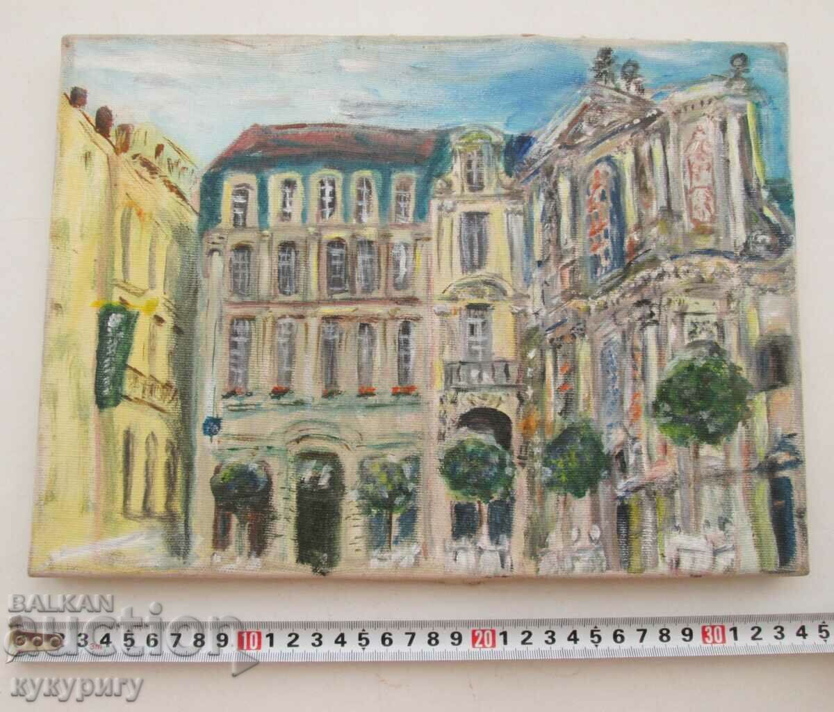 Auction Old painting Urban Landscape oil on canvas Auction Old painting Urban Landscape oil on canvas