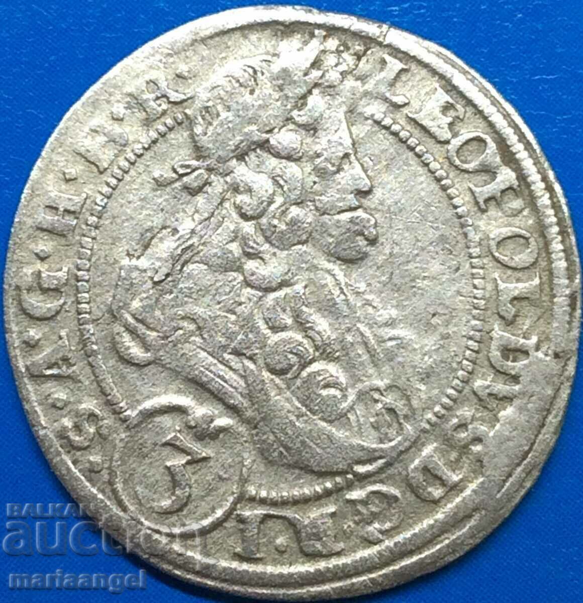 Silesia 3 Kreuzer 1664 Sigismund Austria ασημένιο