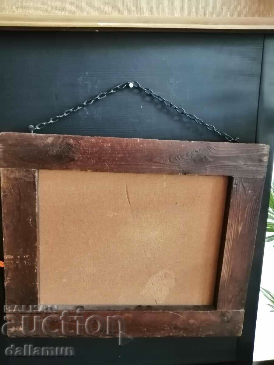 Auction old wooden picture print 40/48 cm Auction old wooden picture print 40/48 cm