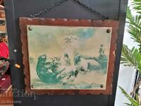 old wooden picture print 40/48 cm