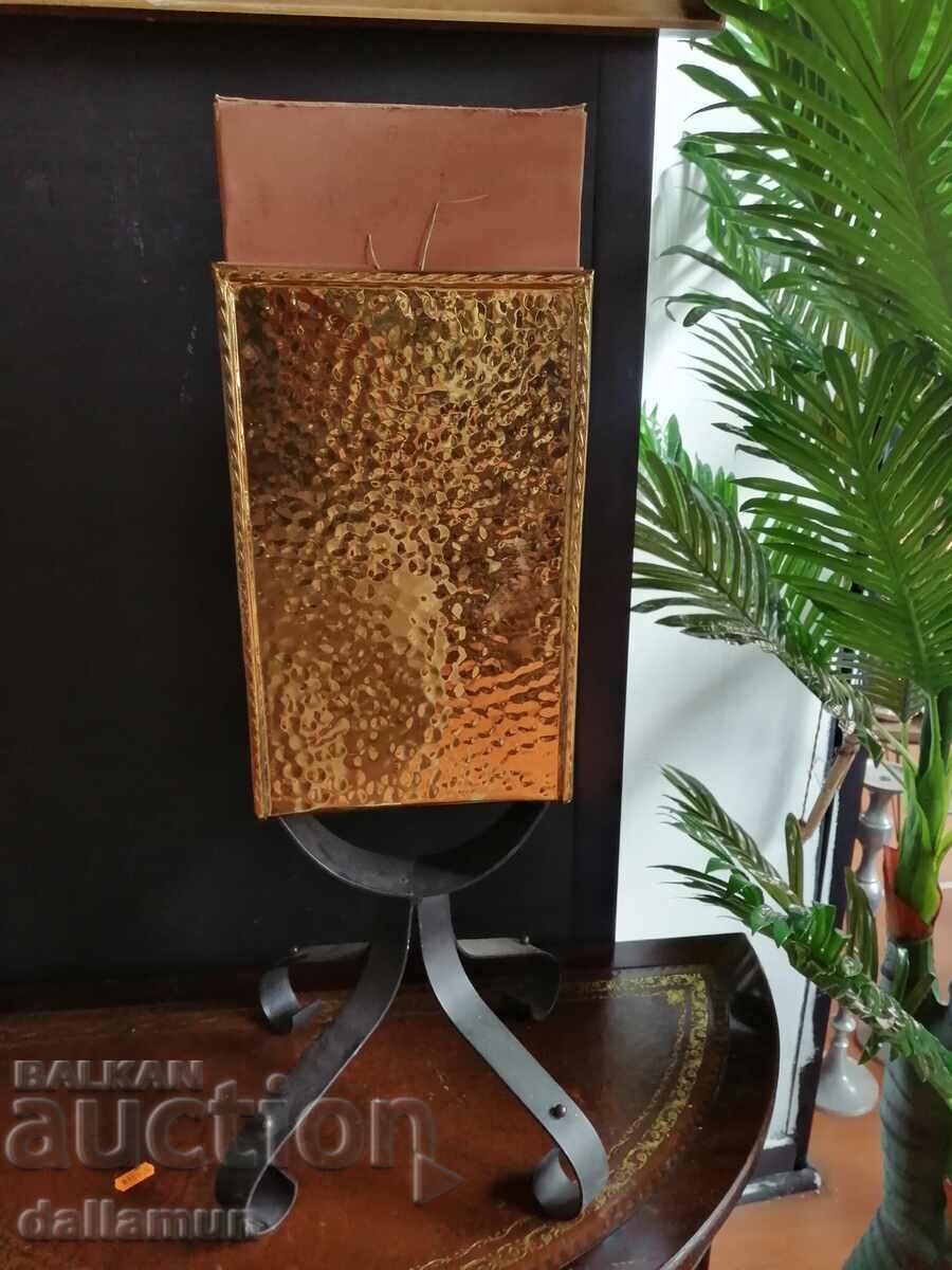 Delivery of antique metal matchbox on iron stand Delivery of antique metal matchbox on iron stand