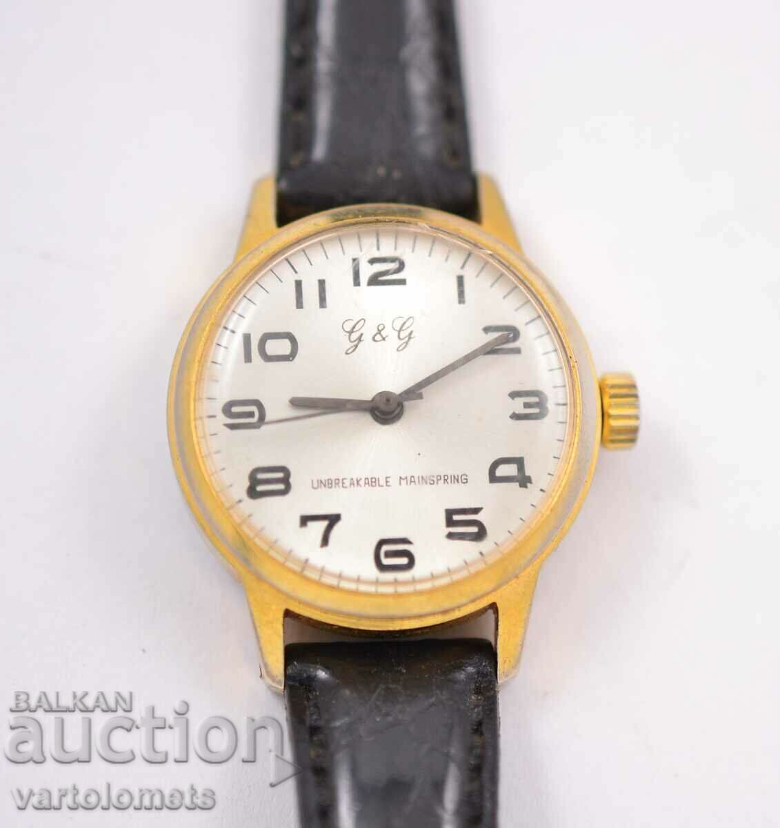 G & G Swiss made ladies watch with gold plating - working