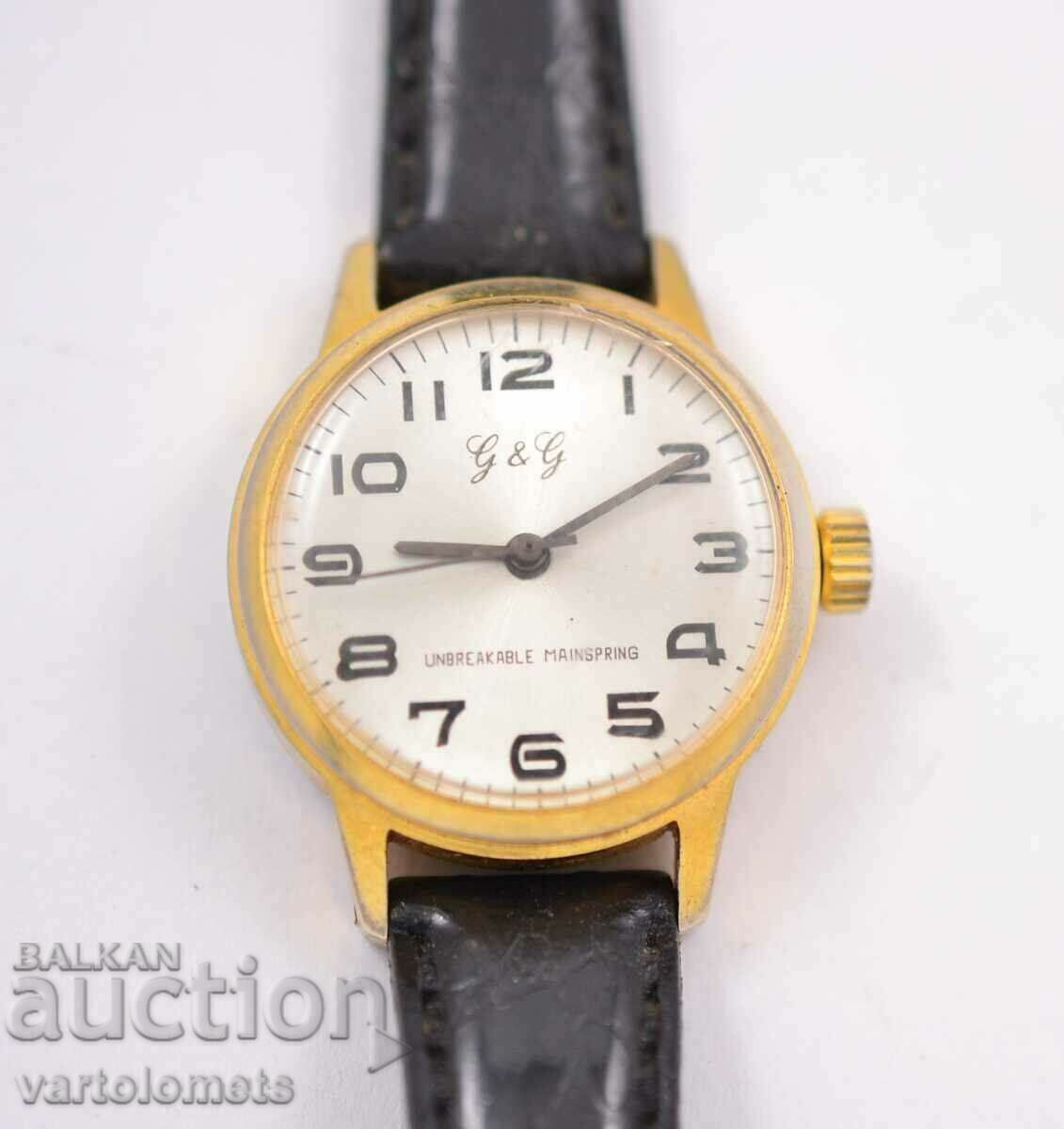 G & G Swiss made ladies watch with gold plating - working