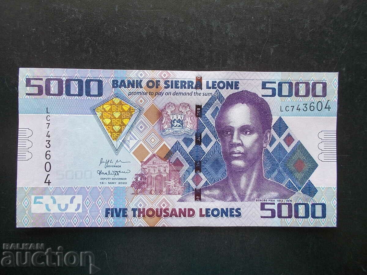 СИЕРА ЛЕОНЕ , 5000 леоне , 2020 , UNC