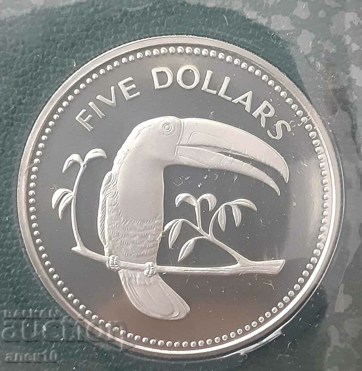 Belize $5 1974 PROOF