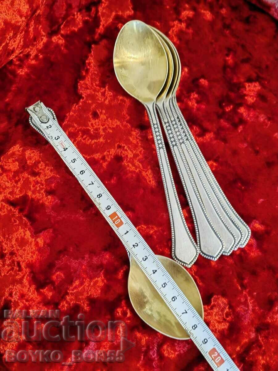 Auction Original Russian Soc USSR Melchior Deep Silver Plated Spoons Auction Original Russian Soc USSR Melchior Deep Silver Plated Spoons