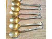 Original Russian Soc USSR Melchior Deep Silver Plated Spoons