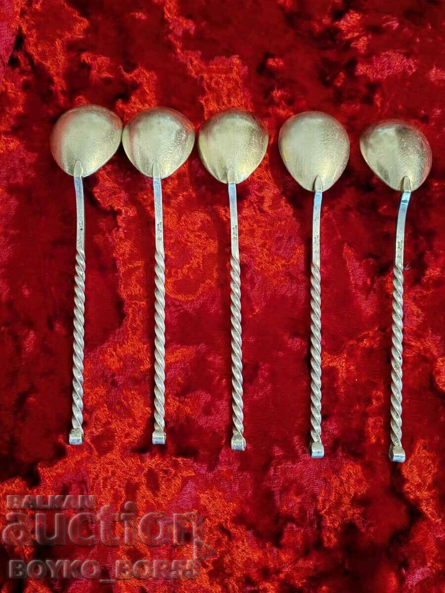Auction Original Russian Soc USSR Melchior Deep Silver Plated Spoons Auction Original Russian Soc USSR Melchior Deep Silver Plated Spoons