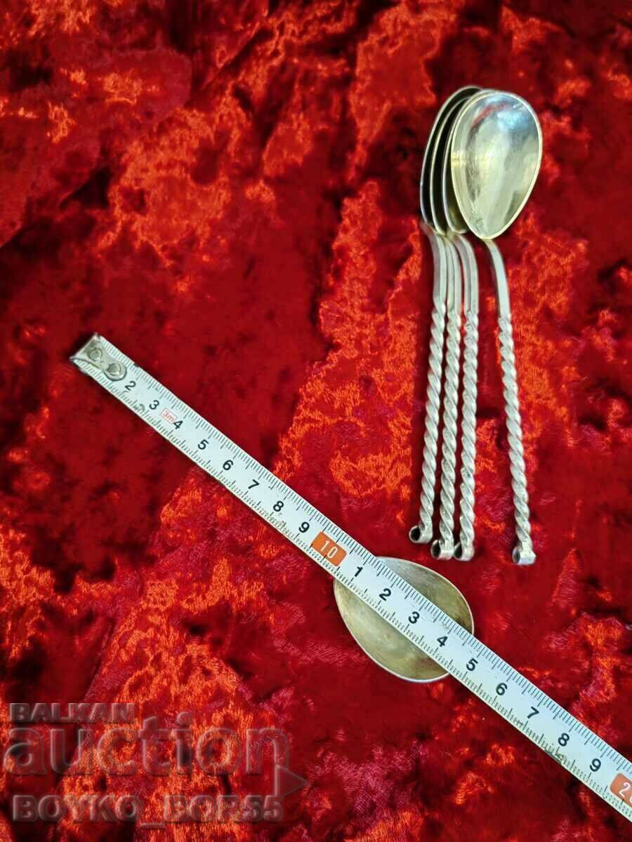 Original Russian Soc USSR Melchior Deep Silver Plated Spoons - 5 Original Russian Soc USSR Melchior Deep Silver Plated Spoons - 5