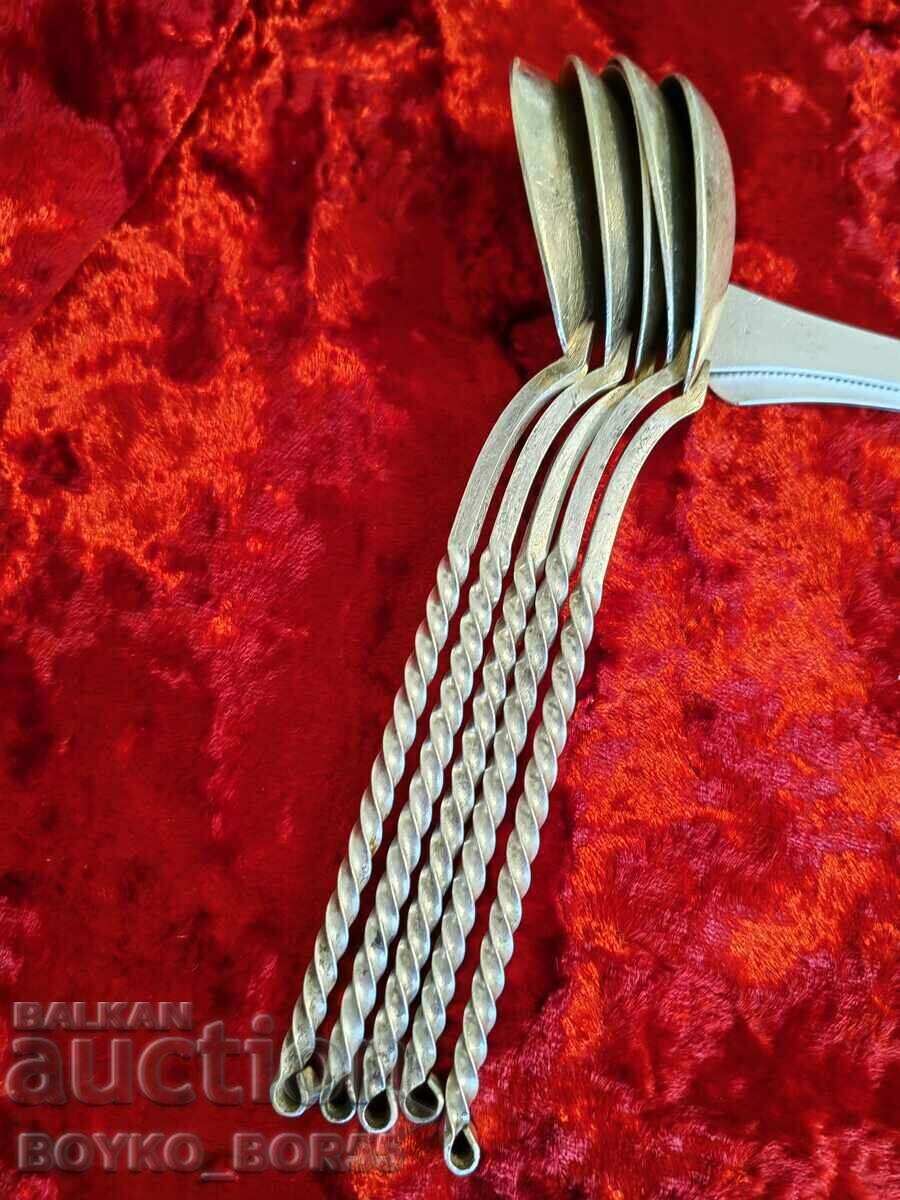 Original Russian Soc USSR Melchior Deep Silver Plated Spoons - 6 Original Russian Soc USSR Melchior Deep Silver Plated Spoons - 6