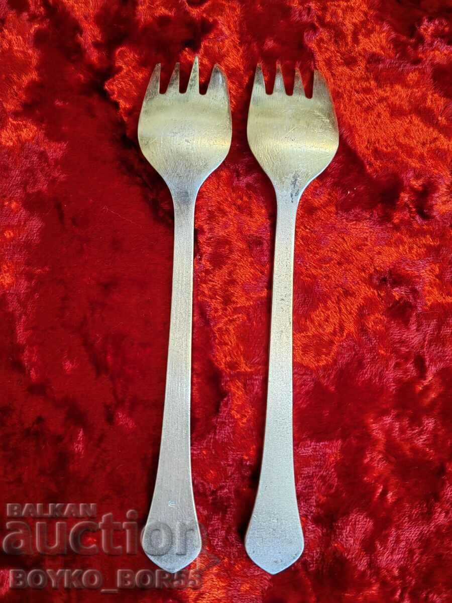 Auction Original Russian Social USSR Melchior Deep Silver Plated Forks Auction Original Russian Social USSR Melchior Deep Silver Plated Forks