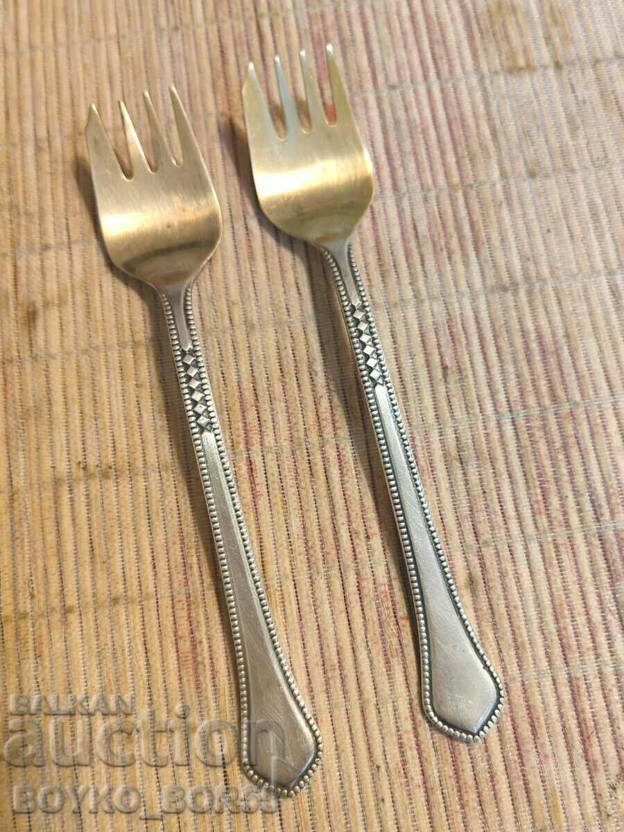 Original Russian Social USSR Melchior Deep Silver Plated Forks