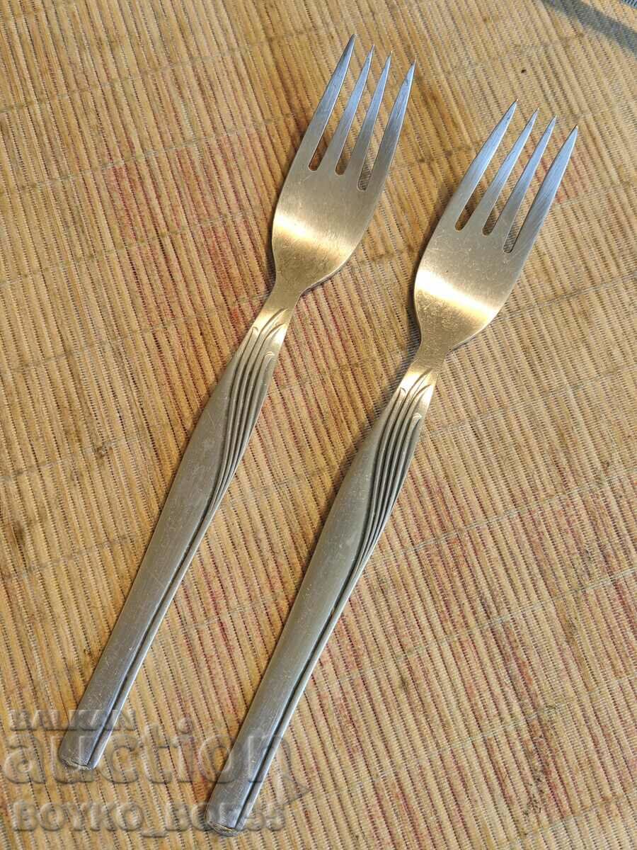 Original Russian Soc USSR Melchior Deep Silver Plated Forks