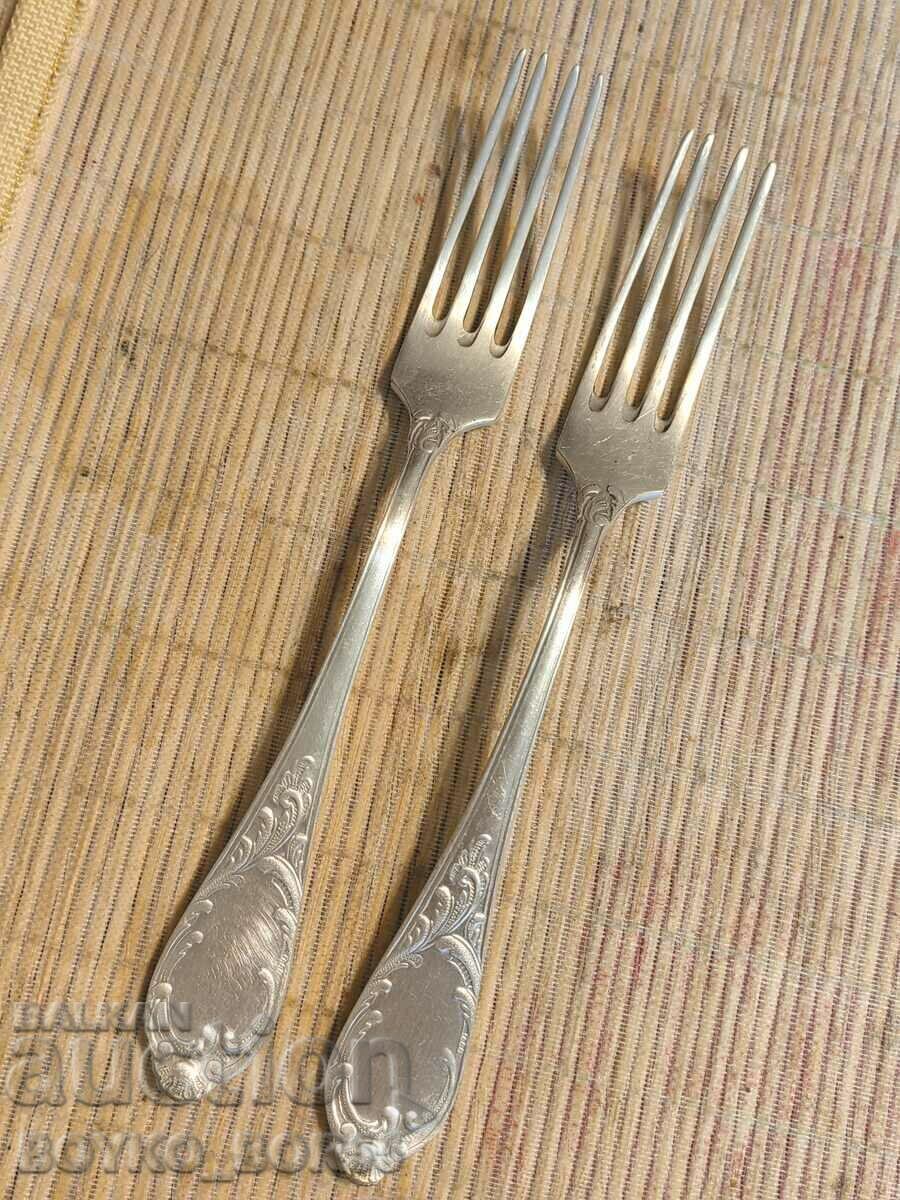 Original Russian Soc USSR Melchior Deep Silver Plated Forks