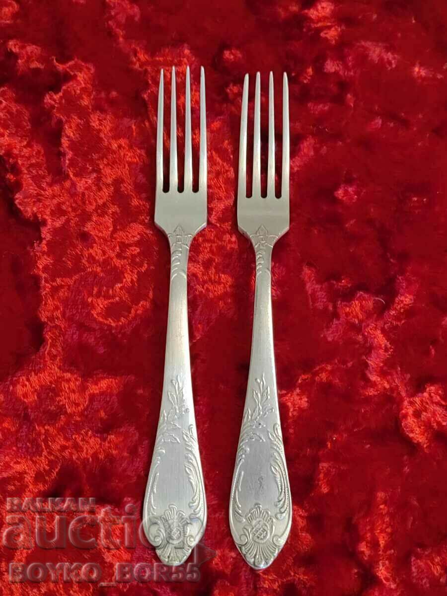Original Russian Soc USSR Melchior Deep Silver Plated Forks - 5 Original Russian Soc USSR Melchior Deep Silver Plated Forks - 5