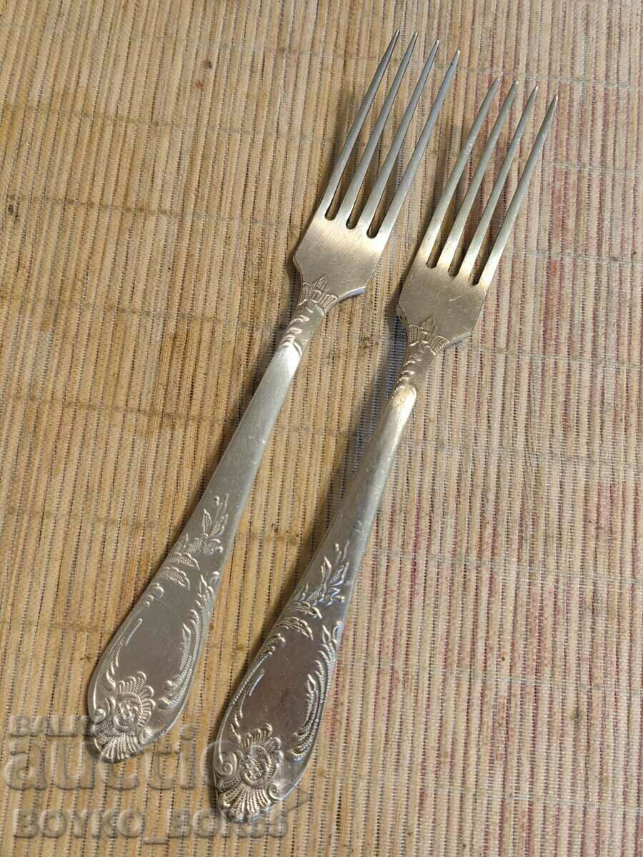 Original Russian Soc USSR Melchior Deep Silver Plated Forks