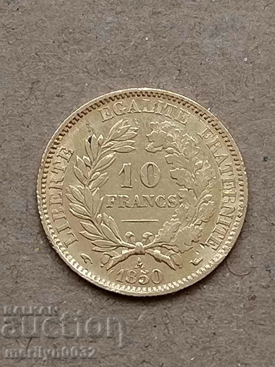 10 φράγκα 1850 Γαλλία χρυσό 3,22 900/1000