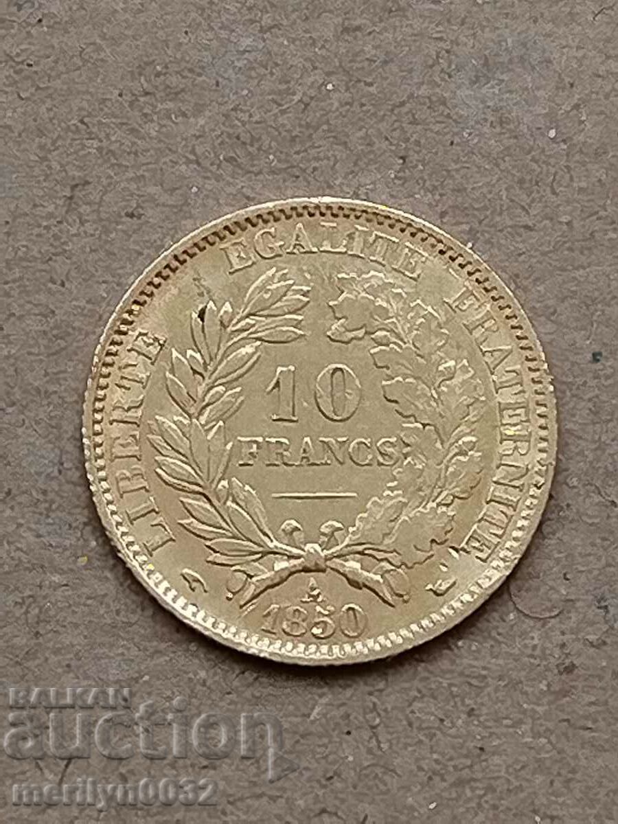 10 franci 1850 Franta aur 3,22 900/1000