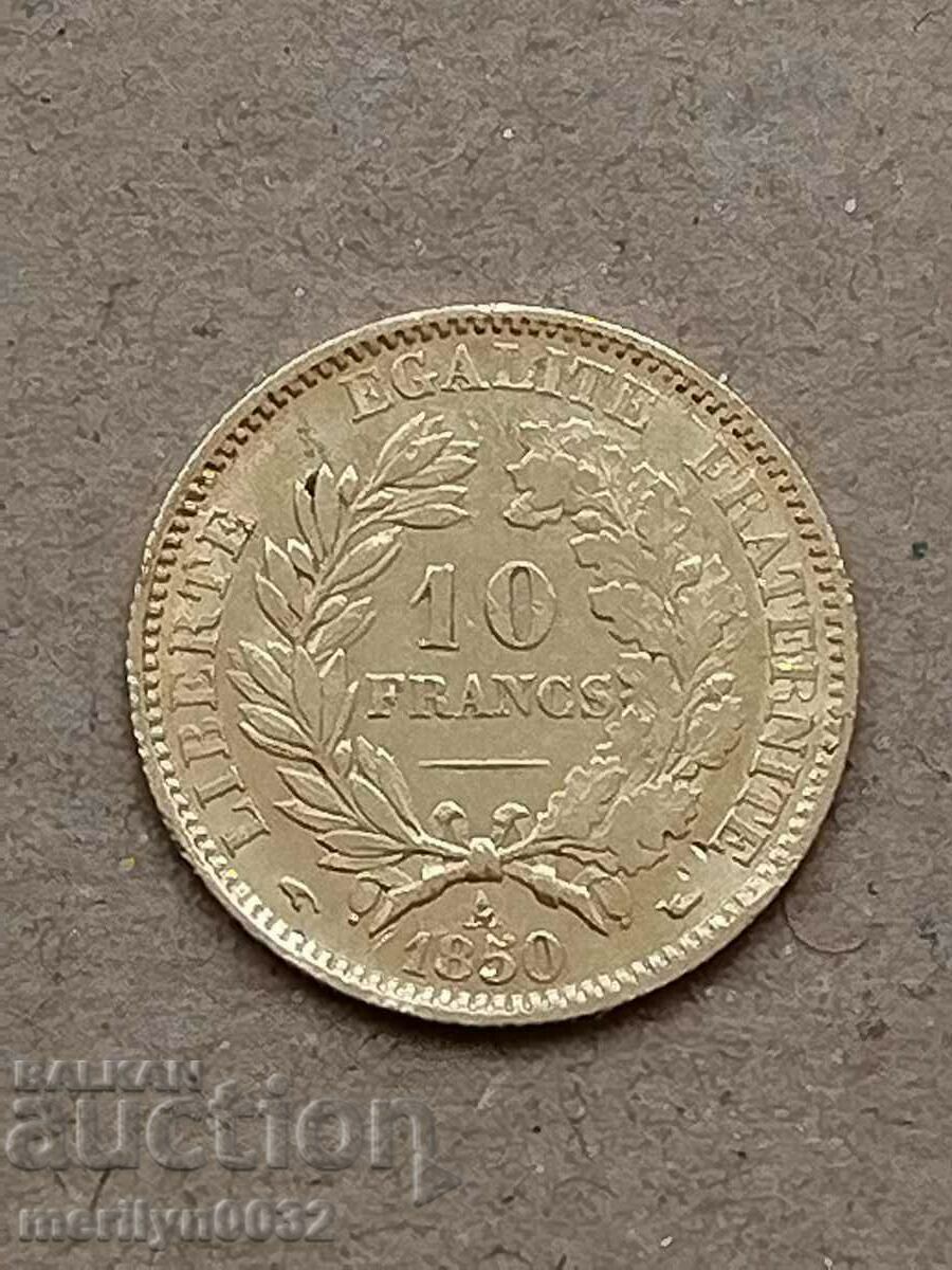 10 franci 1850 Franta aur 3,22 900/1000