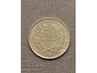 10 франка 1850 год Франция  злато 3.22  900/1000
