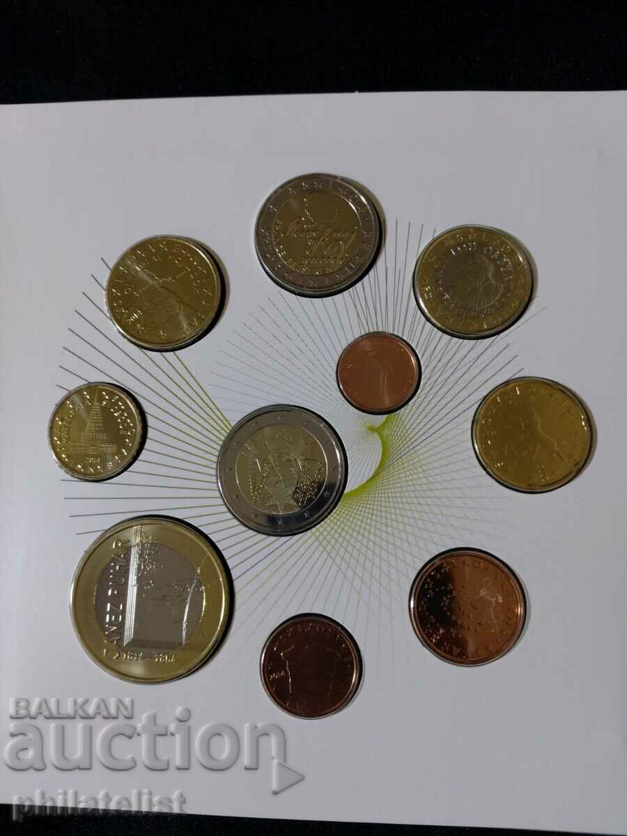 Slovenia 2014 - Complete bank euro set - 10 coins BU with price 80.00 BGN | € 40.90