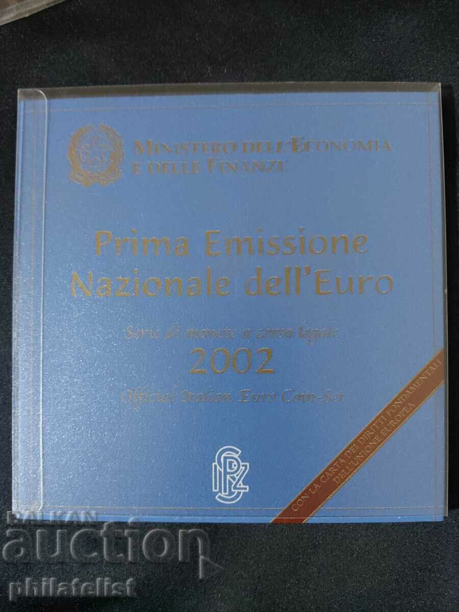 Италия 2002 - Комплектен банков евро сет от 1 цент до 2 евро