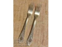 Original Russian Soc USSR Melchior Deep Silver Plated Forks