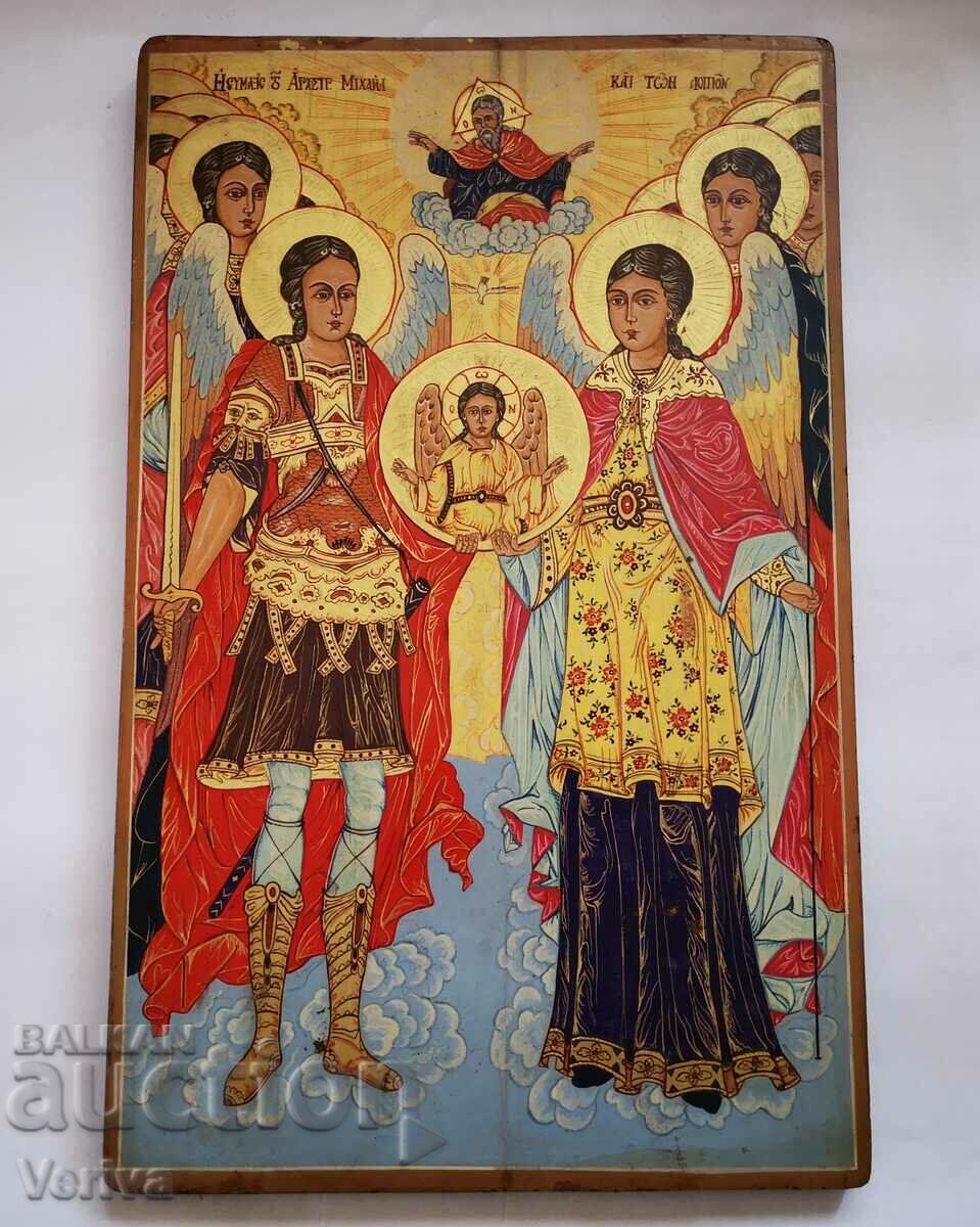 Large Bulgarian Icon of the Council of the Archangels, Beginning of the 20th century