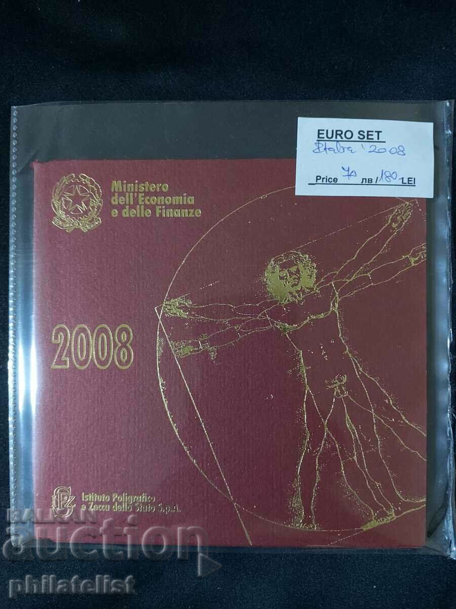 Италия 2008 - Комплектен банков евро сет от 1 цент до 2 евро