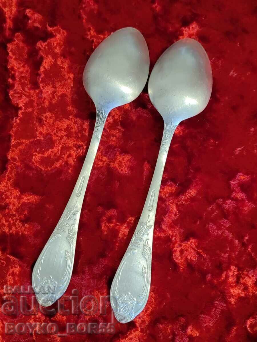 Original Russian Soc USSR Melchior Deep Silver Plated Spoons with price 29.00 BGN | € 14.83 Original Russian Soc USSR Melchior Deep Silver Plated Spoons with price 29.00 BGN | € 14.83