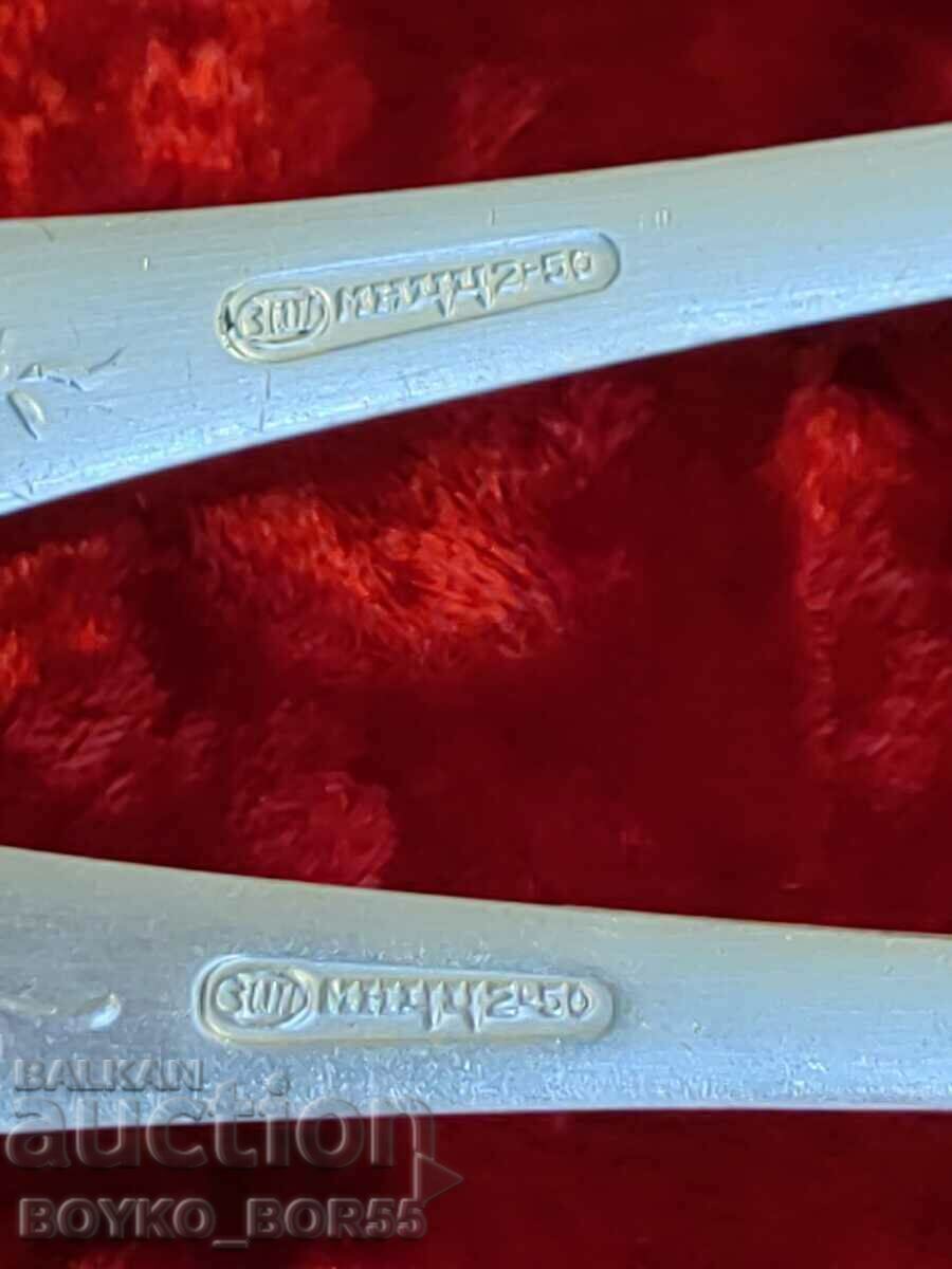 Auction Original Russian Soc USSR Melchior Deep Silver Plated Spoons Auction Original Russian Soc USSR Melchior Deep Silver Plated Spoons