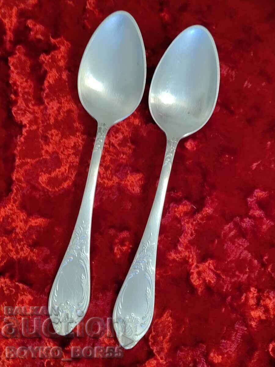 Original Russian Soc USSR Melchior Deep Silver Plated Spoons - 5 Original Russian Soc USSR Melchior Deep Silver Plated Spoons - 5
