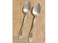 Original Russian Soc USSR Melchior Deep Silver Plated Spoons