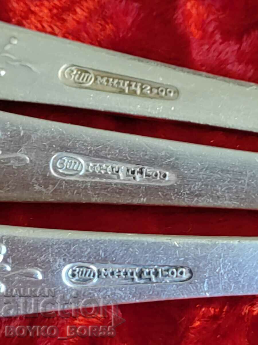 Delivery of Original Russian Soc USSR Melchior Deep Silver Plated Spoons Delivery of Original Russian Soc USSR Melchior Deep Silver Plated Spoons