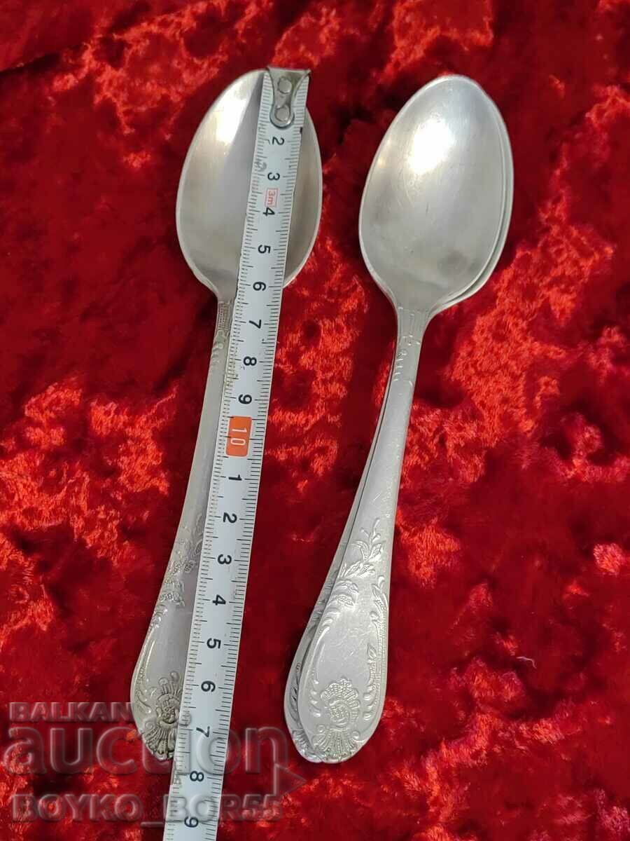 Original Russian Soc USSR Melchior Deep Silver Plated Spoons - 5 Original Russian Soc USSR Melchior Deep Silver Plated Spoons - 5