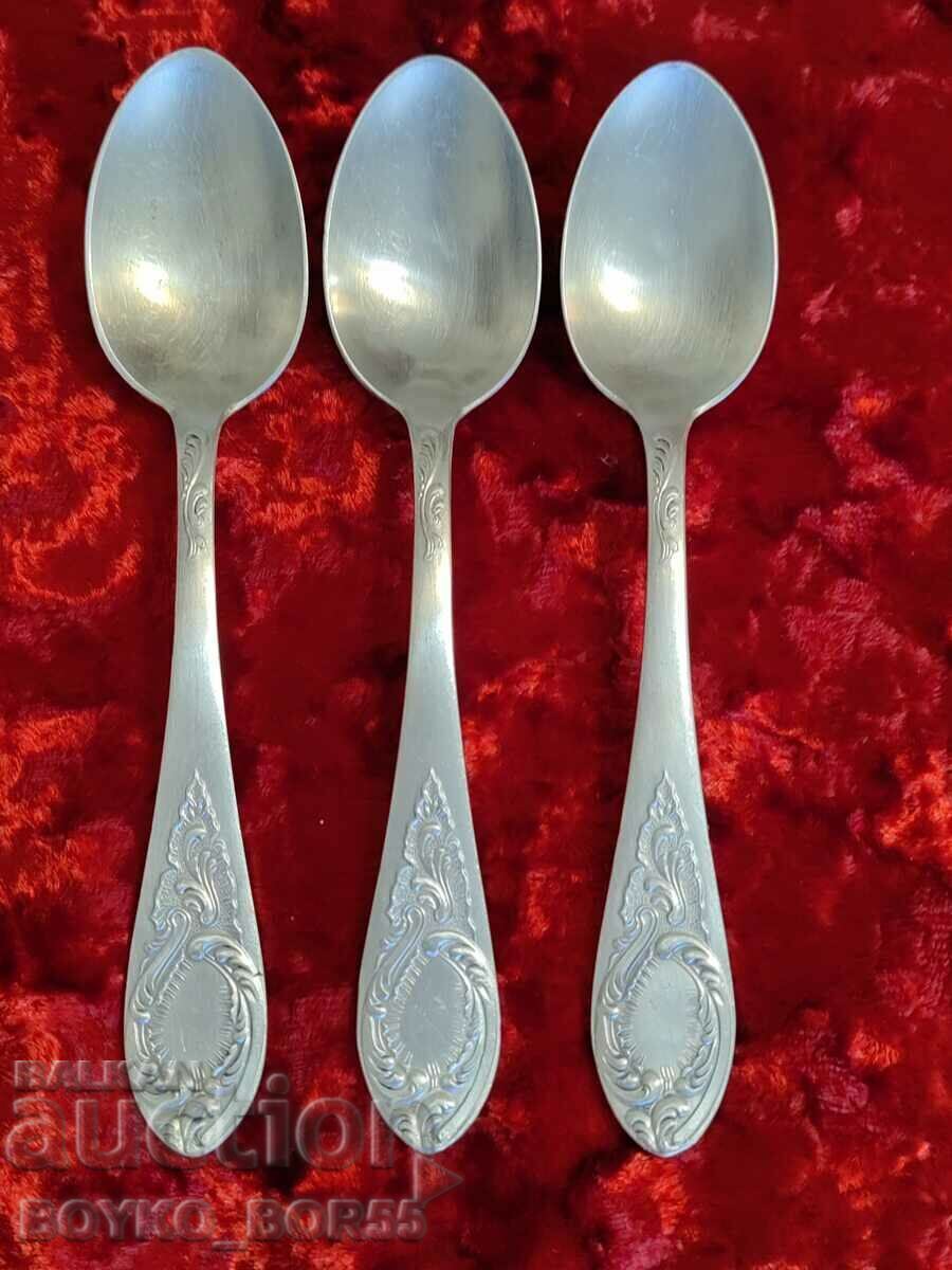 Original Russian Soc USSR Melchior Deep Silver Plated Spoons with price 39.00 BGN | € 19.94 Original Russian Soc USSR Melchior Deep Silver Plated Spoons with price 39.00 BGN | € 19.94