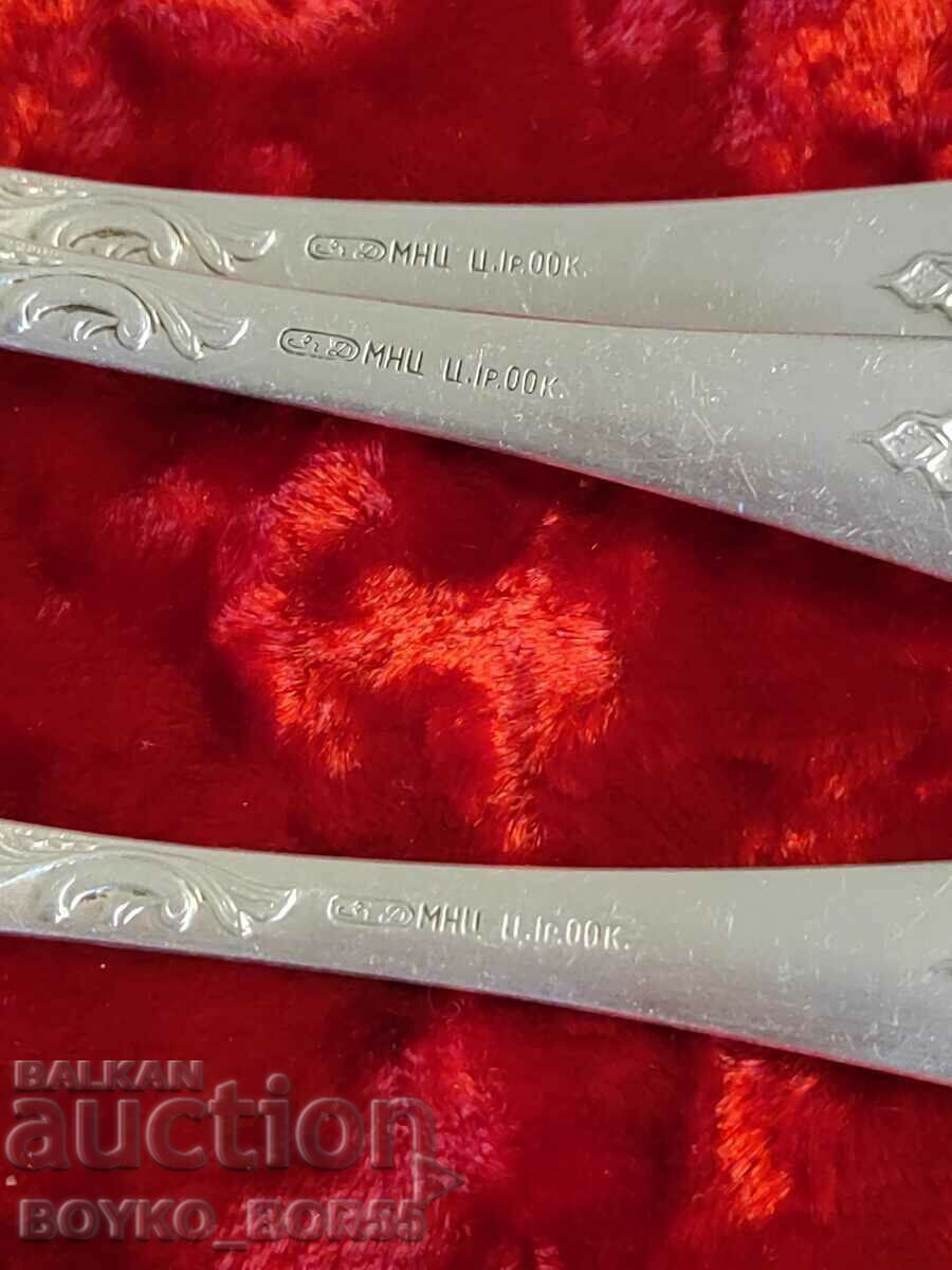 Delivery of Original Russian Soc USSR Melchior Deep Silver Plated Spoons Delivery of Original Russian Soc USSR Melchior Deep Silver Plated Spoons
