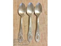 Original Russian Soc USSR Melchior Deep Silver Plated Spoons