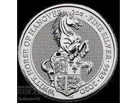 Silver 2 oz The White Horse of Hanover - St. της Βασίλισσας 2020