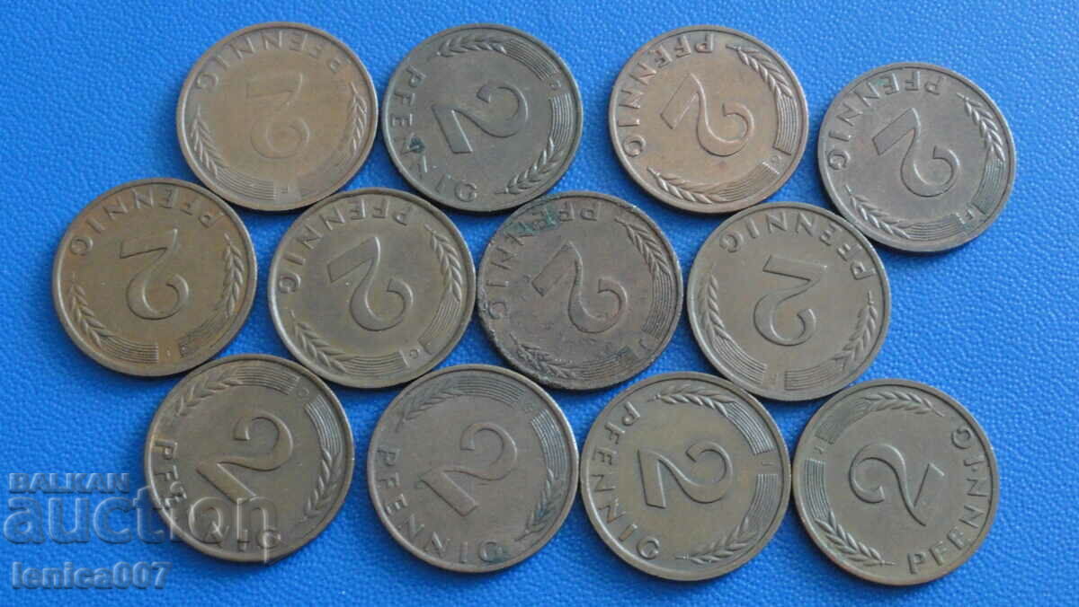 Delivery of Germany (FRG) - 2 pfenning (12 pieces) Delivery of Germany (FRG) - 2 pfenning (12 pieces)