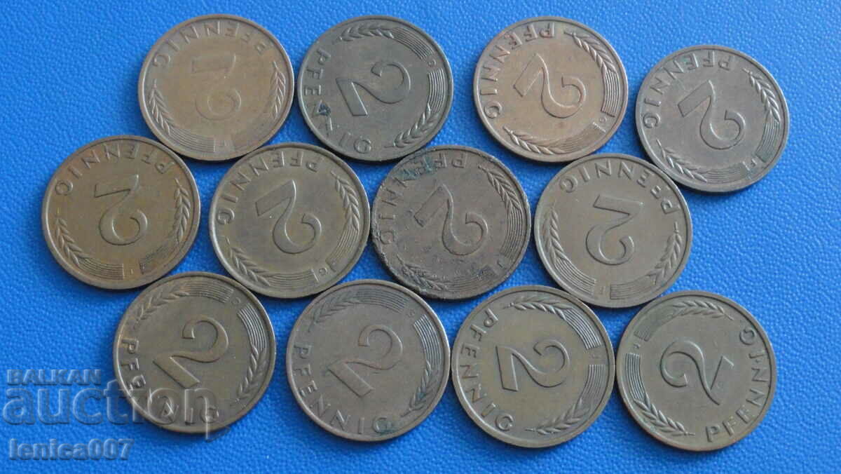 Germany (FRG) - 2 pfenning (12 pieces) - 6 Germany (FRG) - 2 pfenning (12 pieces) - 6