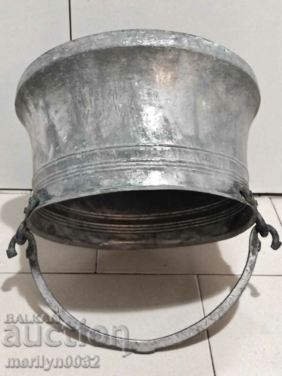 Old cauldron copper pot copper tinned coin - 6 Old cauldron copper pot copper tinned coin - 6