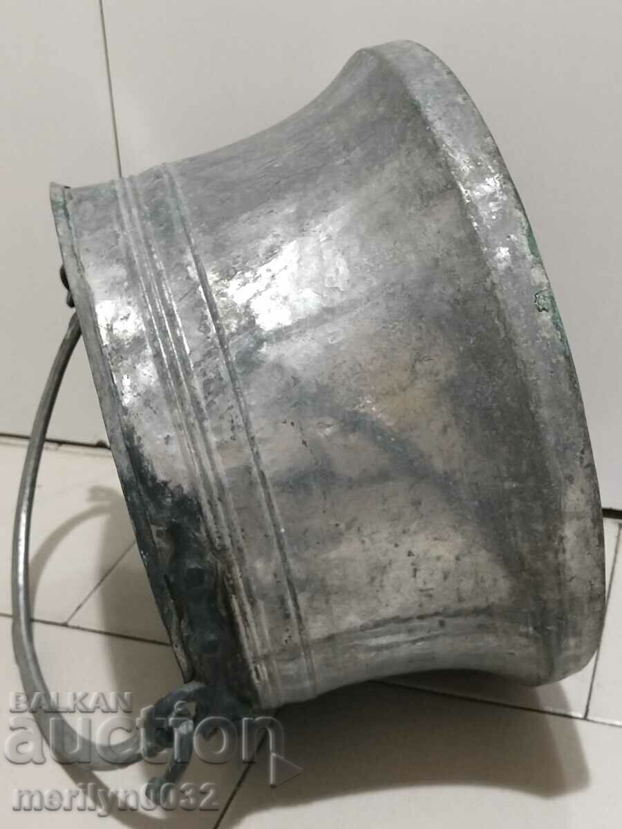 Old cauldron copper pot copper tinned coin - 7 Old cauldron copper pot copper tinned coin - 7