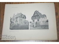 1895 Vienna Architectural lithograph of a house villa