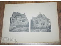 1895 Виена Архитектурна литография на къща вила