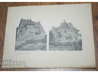 1895 Vienna Architectural lithograph of a house villa