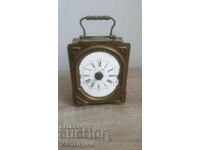 19th Century French Antique Brass Alarm Clock,