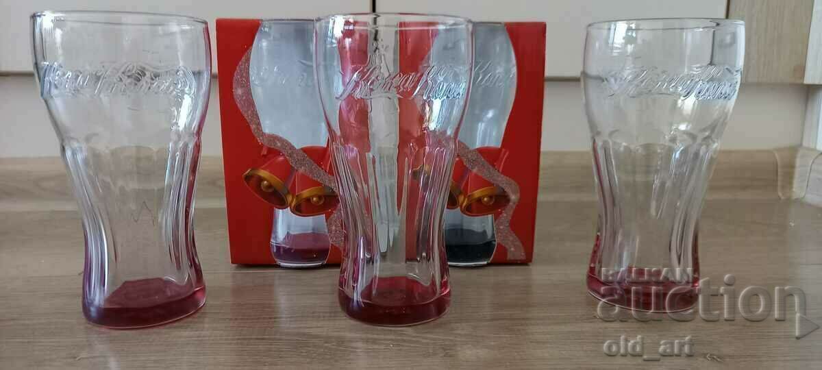 Collectible Coca-Cola cups with Cyrillic inscription